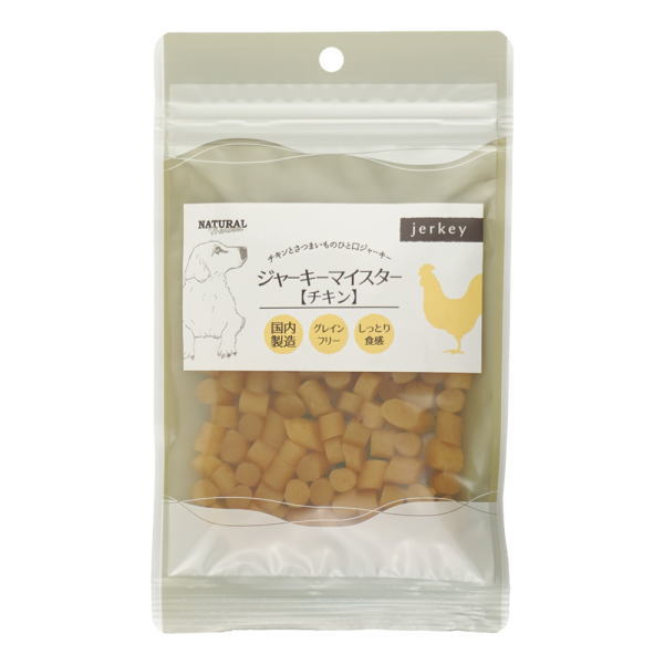 【ナチュラルハーベスト】ジャーキーマイスターチキン 50g（犬用）犬　おやつ　チキン　さつまいも　ジャーキー